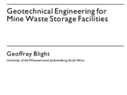 Geotechnical Engineering for Mine Waste Storage Facilities