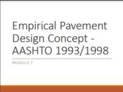 Empirical Pavement Design Concept – AASHTO 1993/1998