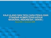 KAJI ULANG DAN TATA CARA PENULISAN STANDAR KOMPETENSI KERJA NASIONAL INDONESIA (SKKNI)