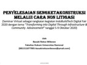 PENYELESAIAN SENGKETA KONSTRUKSI MELALUI CARA NON LITIGASI
