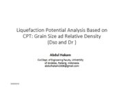 Liquefaction Potential Analysis Based on CPT: Grain Size ad Relative Density (D50 and Dr )