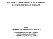 PENGENDALIAN PANAS HIDRASI BETON MASSA PADA KONSTRUKSI BENDUNGAN KARALLOE