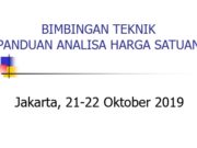 BIMBINGAN TEKNIK PANDUAN ANALISA HARGA SATUAN