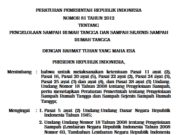 PERATURAN PEMERINTAH REPUBLIK INDONESIA NOMOR 81 TAHUN 2012 TENTANG PENGELOLAAN SAMPAH RUMAH TANGGA DAN SAMPAH SEJENIS SAMPAH RUMAH TANGGA