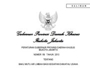 PERATURAN GUBERNUR PROVINSI DAERAH KHUSUS IBUKOTA JAKARTA NOMOR 69 TAHUN 2013 TENTANG BAKU MUTU AIR LIMBAH BAGI KEGIATAN DAN/ATAU USAHA