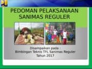 PEDOMAN PELAKSANAAN SANIMAS REGULER