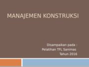 MANAJEMEN KONSTRUKSI