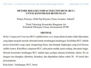 METODE ROLLER COMPACTED CONCRETE (RCC) UNTUK KONSTRUKSI BENDUNGAN