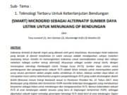 (SMART) MICROGRID SEBAGAI ALTERNATIF SUMBER DAYA LISTRIK UNTUK MENUNJANG OP BENDUNGAN