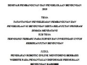 PENERAPAN ROBOTIC ONLINE MONITORING BERBASIS WEBSITE PADA PEMANTAUAN DEFORMASI PERMUKAAN BENDUNGAN KAREBBE