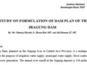 A STUDY ON FORMULATION OF DAM PLAN OF THE JRAGUNG DAM