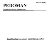 Spesifikasi Sarana Umum Mandi, Kakus Prefab