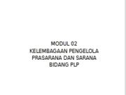 KELEMBAGAAN PENGELOLA PRASARANA DAN SARANA BIDANG PLP