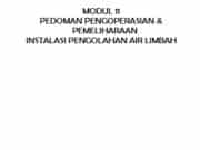 PEDOMAN PENGOPERASIAN & PEMELIHARAAN INSTALASI PENGOLAHAN AIR LIMBAH