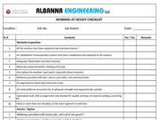 WORKING AT HEIGHT CHECKLIST