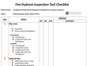 Fire Hydrant Inspection Test Checklist
