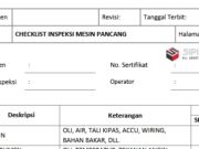 CHECKLIST INSPEKSI MESIN PANCANG