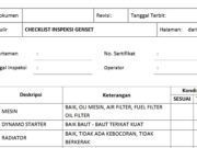 CHECKLIST INSPEKSI GENSET