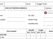 CHEK LIST INSPEKSI GONDOLA