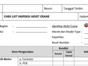 CHEK LIST INSPEKSI HOIST CRANE