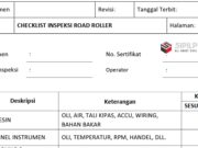CHECKLIST INSPEKSI ROAD ROLLER