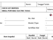 CHECK LIST INSPEKSI SMALL PORTABLE ELECTRIC TOOLS