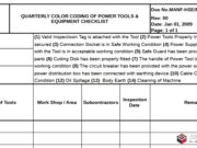 QUARTERLY COLOR CODING OF POWER TOOLS & EQUIPMENT CHECKLIST