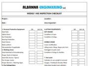 WEEKLY HSE INSPECTION CHECKLIST