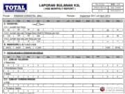 CONTOH LAPORAN BULANAN K3L ( HSE MONTHLY REPORT )