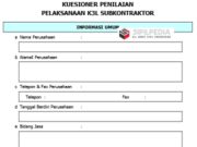 KUESIONER PENILAIAN PELAKSANAAN K3L SUBKONTRAKTOR