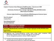 Kuesioner Sistem Manajemen K3L2M Kontraktor