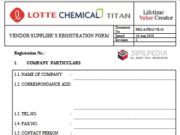 VENDOR/SUPPLIER’S REGISTRATION FORM