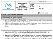 KUESIONER CSMS KATEGORI PEKERJAAN RESIKO MEDIUM – TINGGI