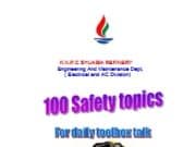 100 Safety Topics For Daily Toolbox Talk