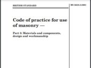 Code of practice for use of masonry