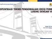 Spesifikasi teknis pengendalian Erosi Permukaan Lereng dengan Vegetasi