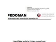Pedoman Spesifikasi Material Ringan Mortar Busa untuk Konstruksi Jalan