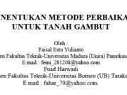 MENENTUKAN METODE PERBAIKAN UNTUK TANAH GAMBUT