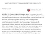 CONTOH PERHITUNGAN GEOMETRIK JALAN RAYA