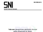 SNI Tata cara pengukuran geolistrik Wenner untuk eksplorasi air tanah