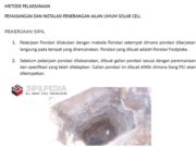 METODE PELAKSANAAN PEMASANGAN DAN INSTALASI PENERANGAN JALAN UMUM SOLAR CELL