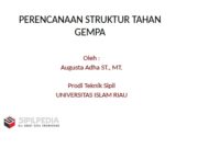 PERENCANAAN STRUKTUR TAHAN GEMPA