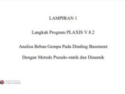 Analisa Beban Gempa Pada Dinding Basement Dengan Metode Pseudo-statik dan Dinamik dengan Program Plaxis