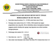 PERHITUNGAN MIX DESIGN BETON MUTU TINGGI BERDASARKAN SK SNI 7656-2012