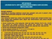 SPESIFIKASI UKURAN KAYU UNTUK BANGUNAN RUMAH DAN GEDUNG