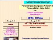 Perancangan Campuran Adukan dan Pengendalian Mutu Beton