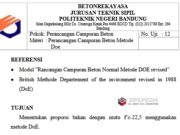 Perancangan Campuran Beton Metode Doe