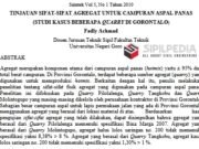 TINJAUAN SIFAT-SIFAT AGREGAT UNTUK CAMPURAN ASPAL PANAS