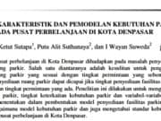 ANALISIS KARAKTERISTIK DAN PEMODELAN KEBUTUHAN PARKIR PADA PUSAT PERBELANJAAN