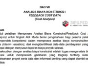 ANALISIS BIAYA KONSTRUKSI / FEEDBACK COST DATA (Cost Analysis)